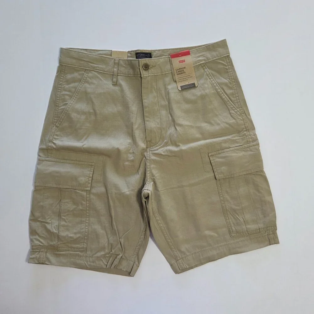 Levi’s Carrier Khaki 100% Cotton Cargo Shorts, Men’s Size 32, NWT